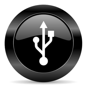 black circle web button on white background