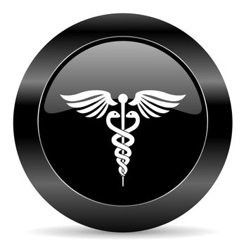 black circle web button on white background