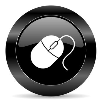 black circle web button on white background