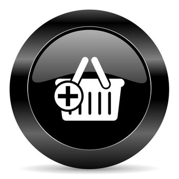 black circle web button on white background