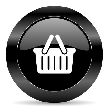black circle web button on white background