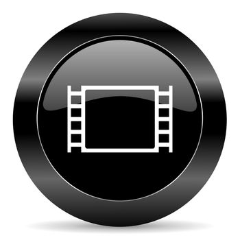 black circle web button on white background