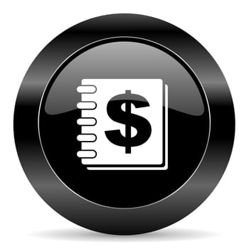 black circle web button on white background