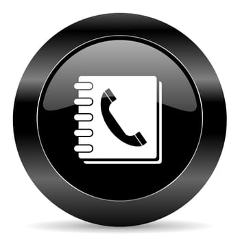 black circle web button on white background