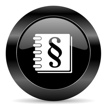 black circle web button on white background