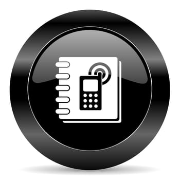 black circle web button on white background