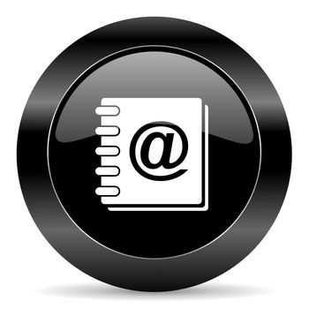 black circle web button on white background