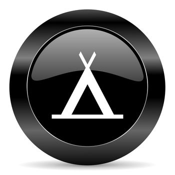 black circle web button on white background