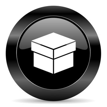 black circle web button on white background