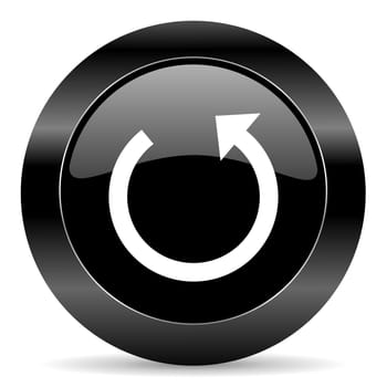 black circle web button on white background