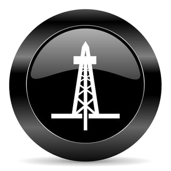 black circle web button on white background