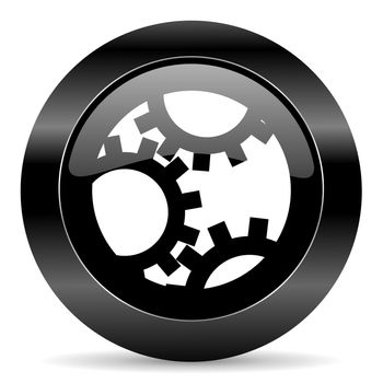 black circle web button on white background