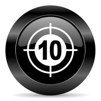 black circle web button on white background