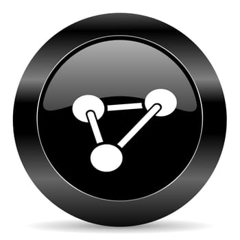 black circle web button on white background