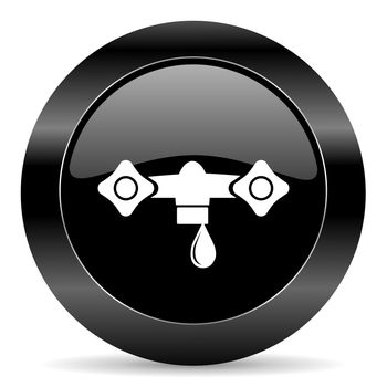 black circle web button on white background