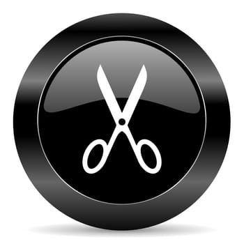 black circle web button on white background