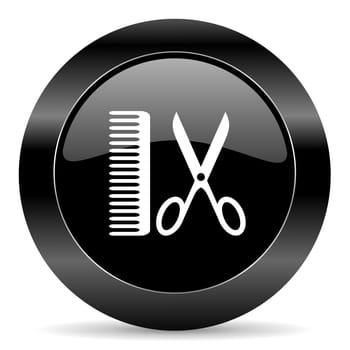 black circle web button on white background
