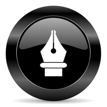 black circle web button on white background
