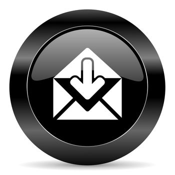 black circle web button on white background
