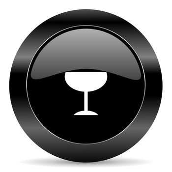 black circle web button on white background