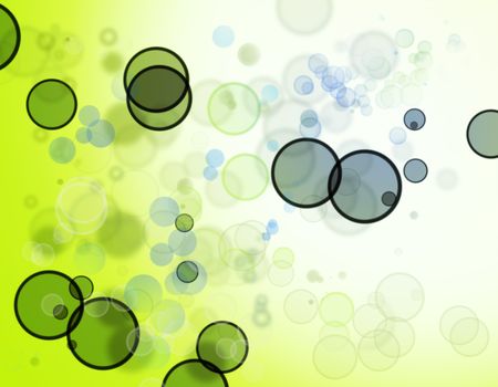 Green and blue circles background