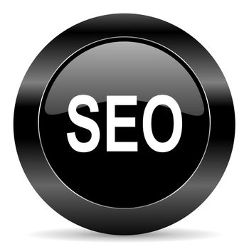 black circle web button on white background