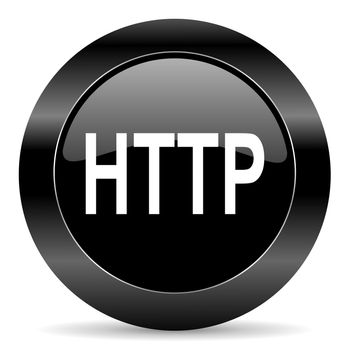 black circle web button on white background