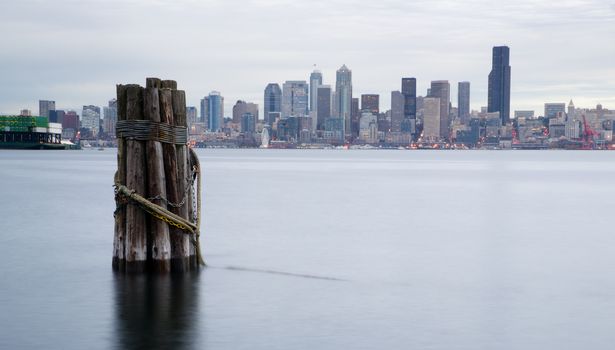 Infrastructure, Buildings, and waterfront attractions Elliott Bay Seattle