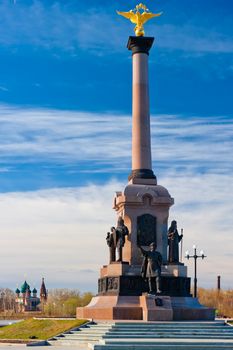 Stele in Yaroslavl on the area 1,000 years