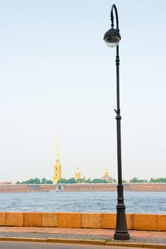 view of the Peter and Paul fortress across the river Neva