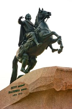 famous Bronze Horseman monument in St. Petersburg