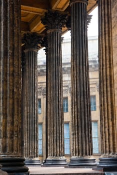 beautiful colonnade of the Kazan Cathedral in St. Petersburg