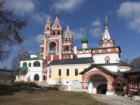 Belfry, clocktower, Red Gates, refectory and Trinity Gate Church of  Savvino-Storozhevsky monastery, Zvenigorod, Russia