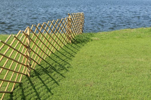 Bamboo fence in summertime, Thailand