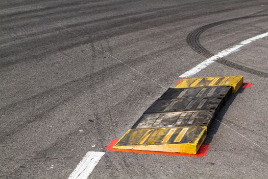 Tire marks on road track for background