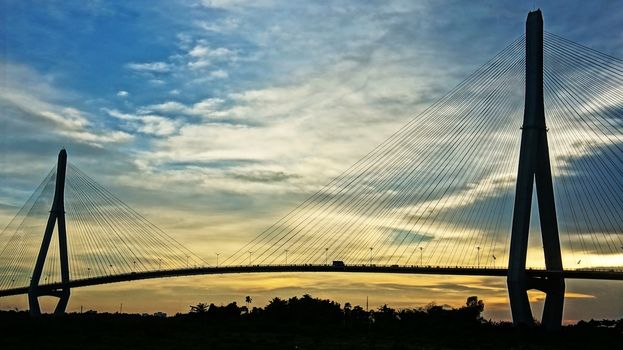 Can Tho Bridge at sunset