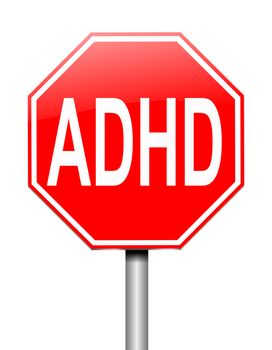 Illustration depicting a sign with an ADHD concept.