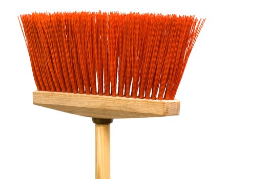 Beautiful red mop on a white background