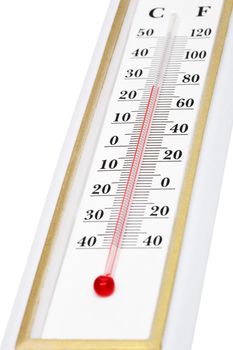 modern thermometer close up on white background