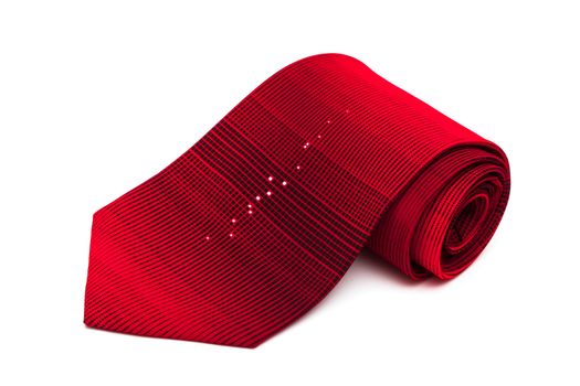 red striped necktie on a white background