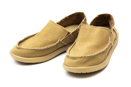 tarpaulin new moccasins on a white background