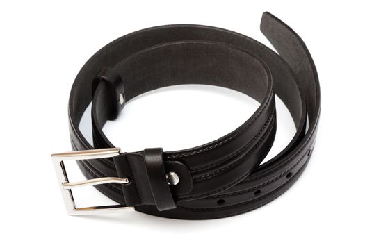 beautiful and the leather belt on a white background