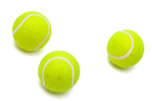 modern tennis balls on a white background