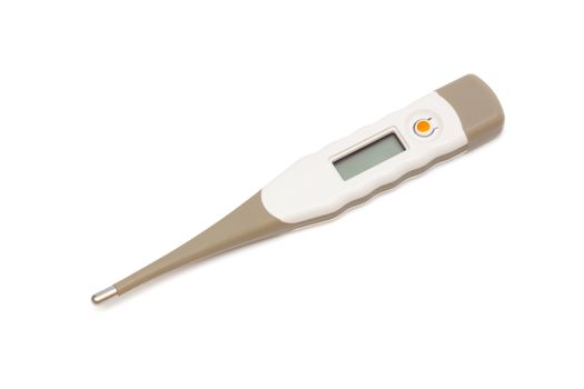 modern and new electronic thermometer on white background