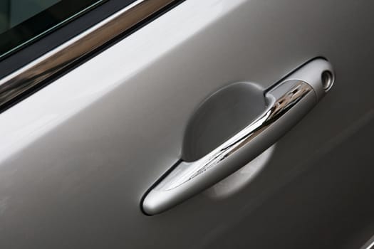 knob on the door of the modern car