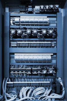 Color wires in a box of distribution of an electricity