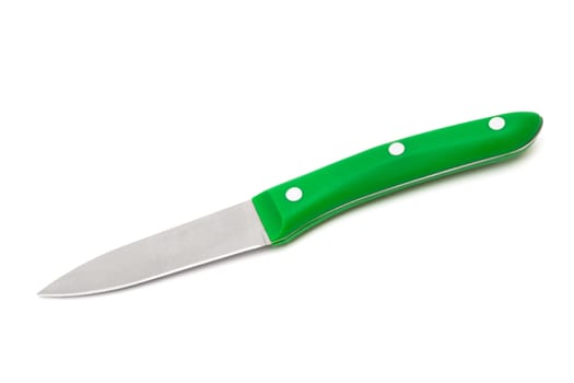 New kitchen knife on a white background