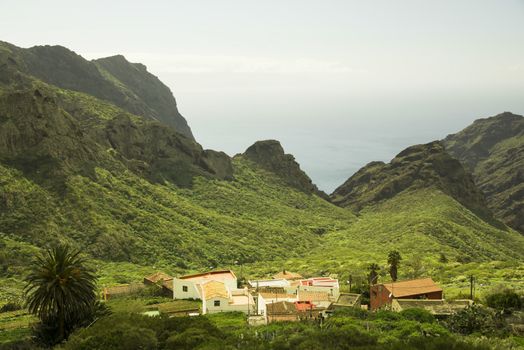 A small village in the green Masca valey in Tenerife, Canary Islands