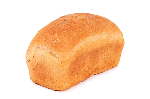 Loaf of white bread isolated on white