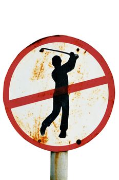 Do not play golf signs isolated